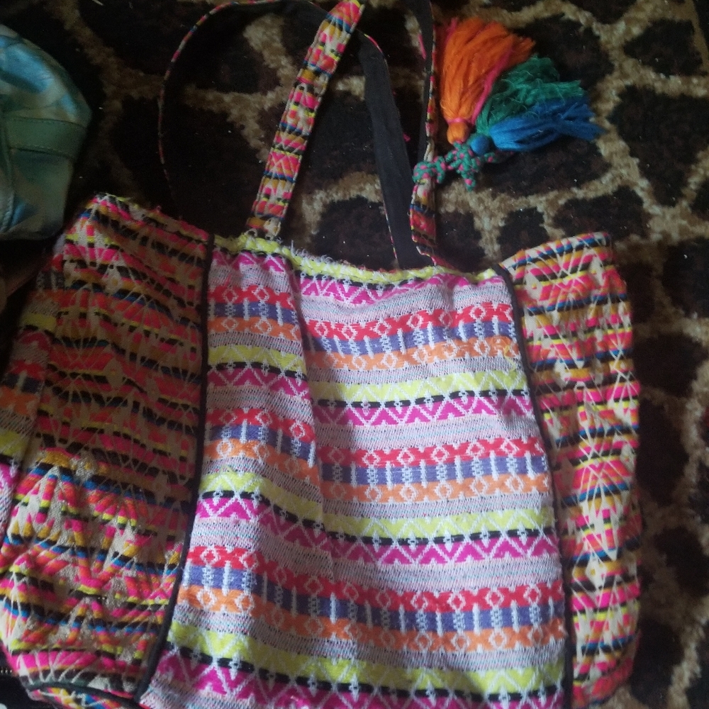 Colorful striped bag
